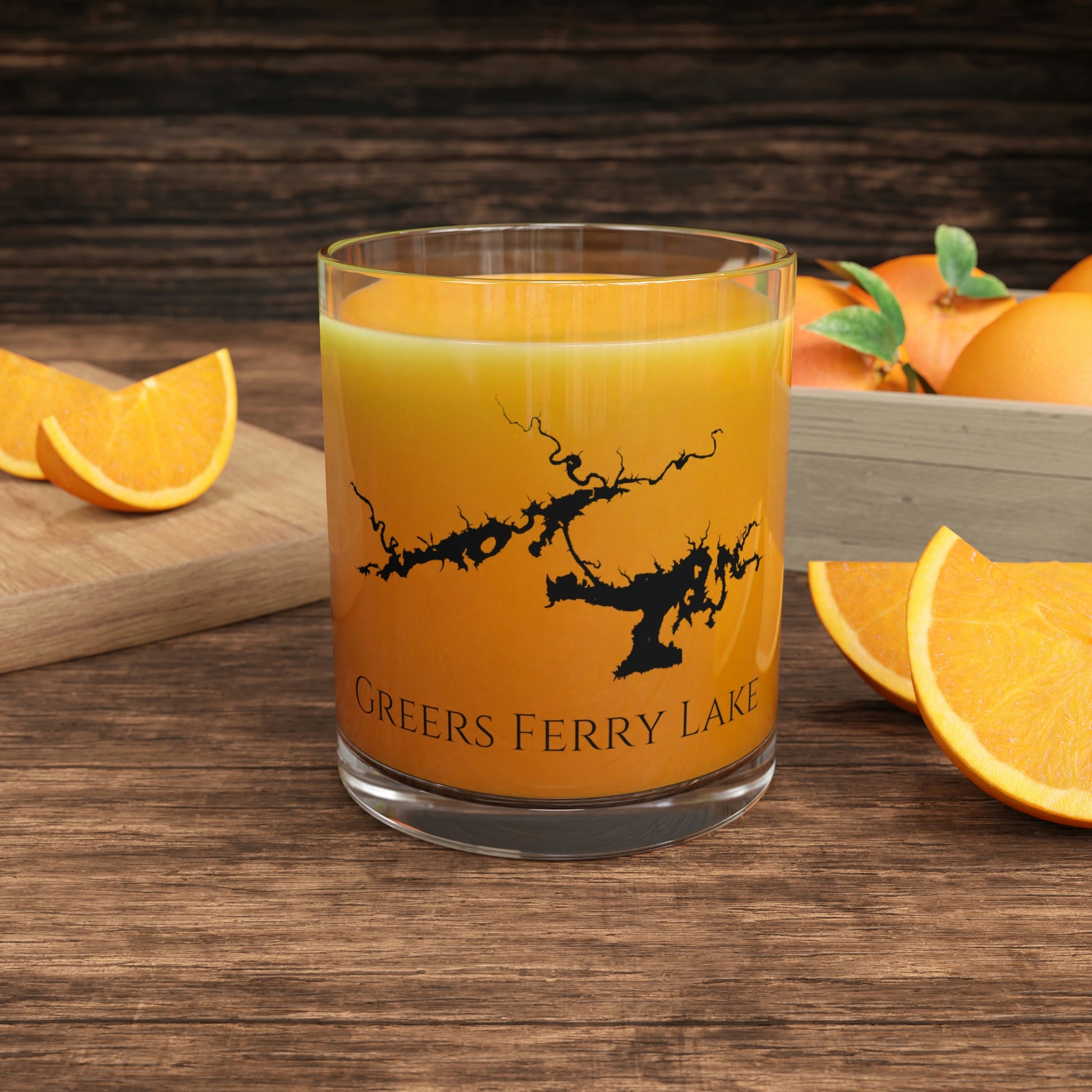 Greers Ferry Lake Bar Glass, Arkansas lake gift - 10oz Orange Juice View