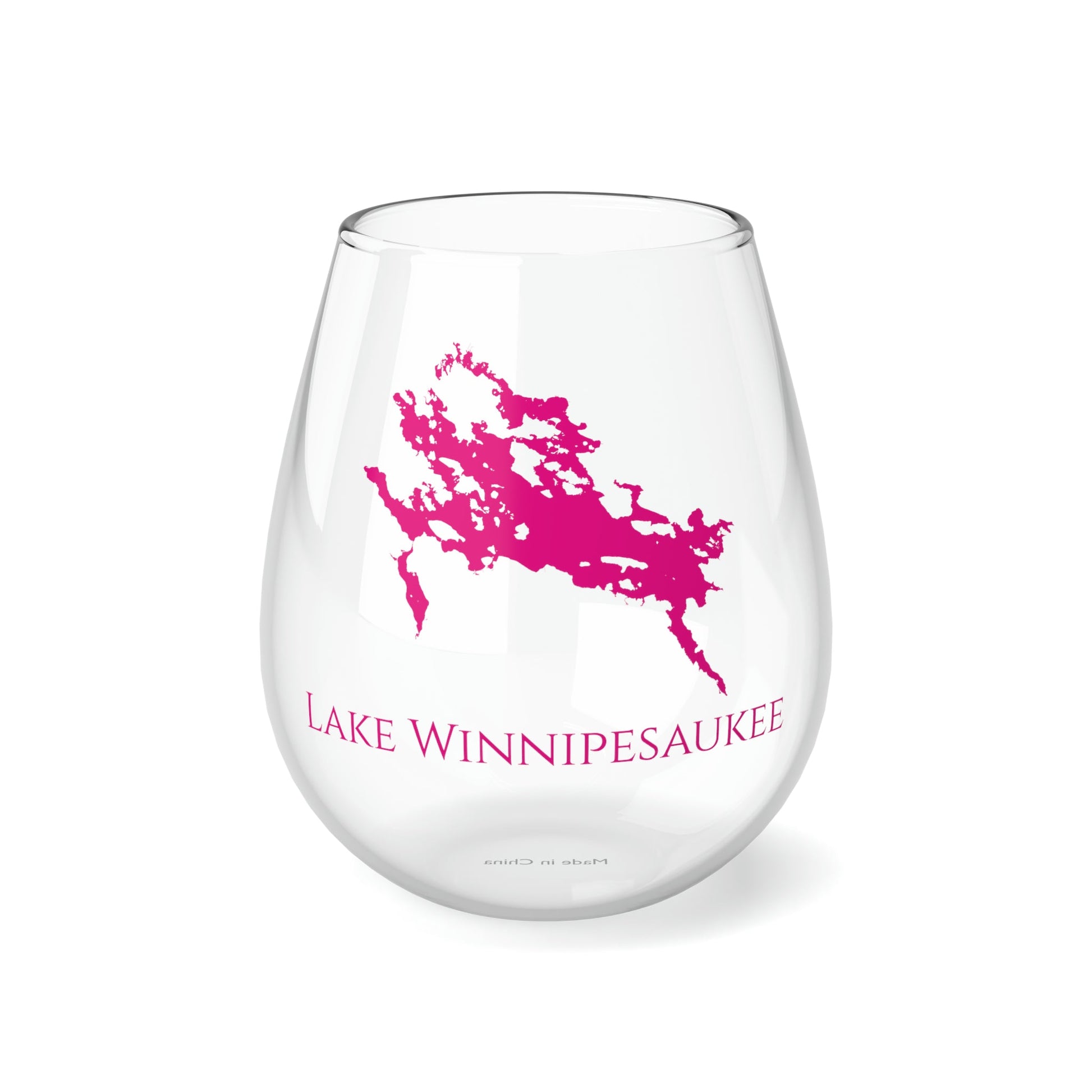 Lake Winnipesaukee, NH Stemless Wine Glass Splash View