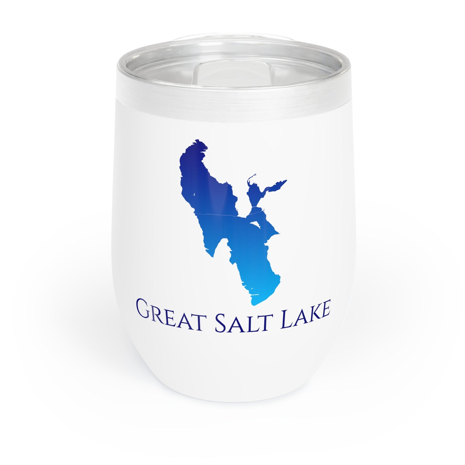 Great Salt Lake, NV Wine Tumbler-Blue Gradient