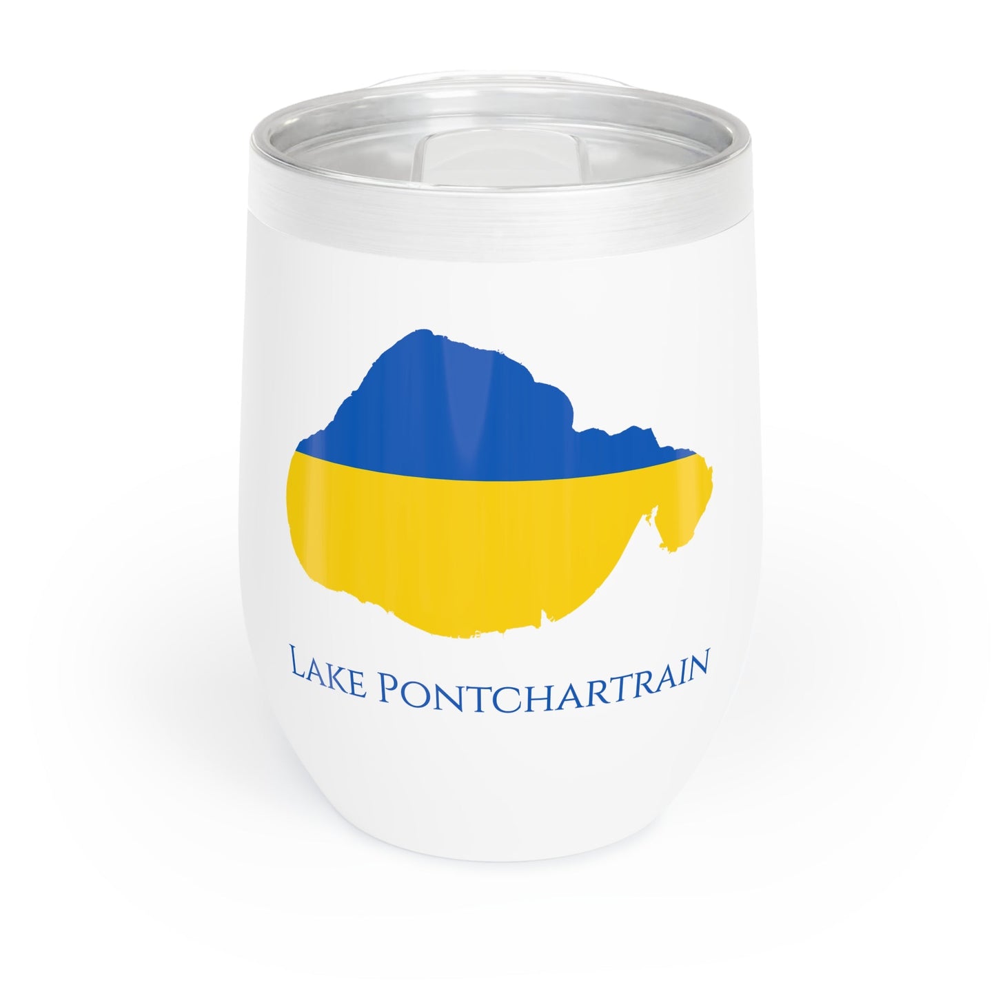 Lake Pontchartrain, MS Wine Tumbler-Black-Ukraine Flag Colors