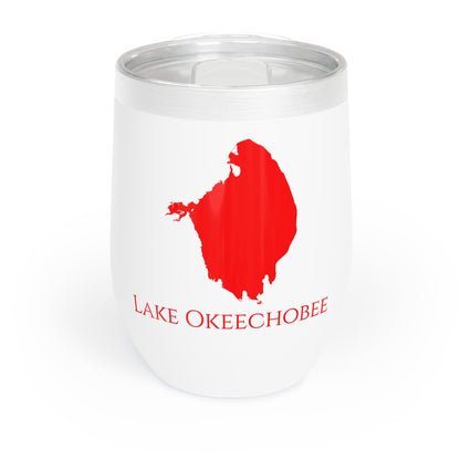 Lake Okeechobee, FL Wine Tumbler-Black-Red