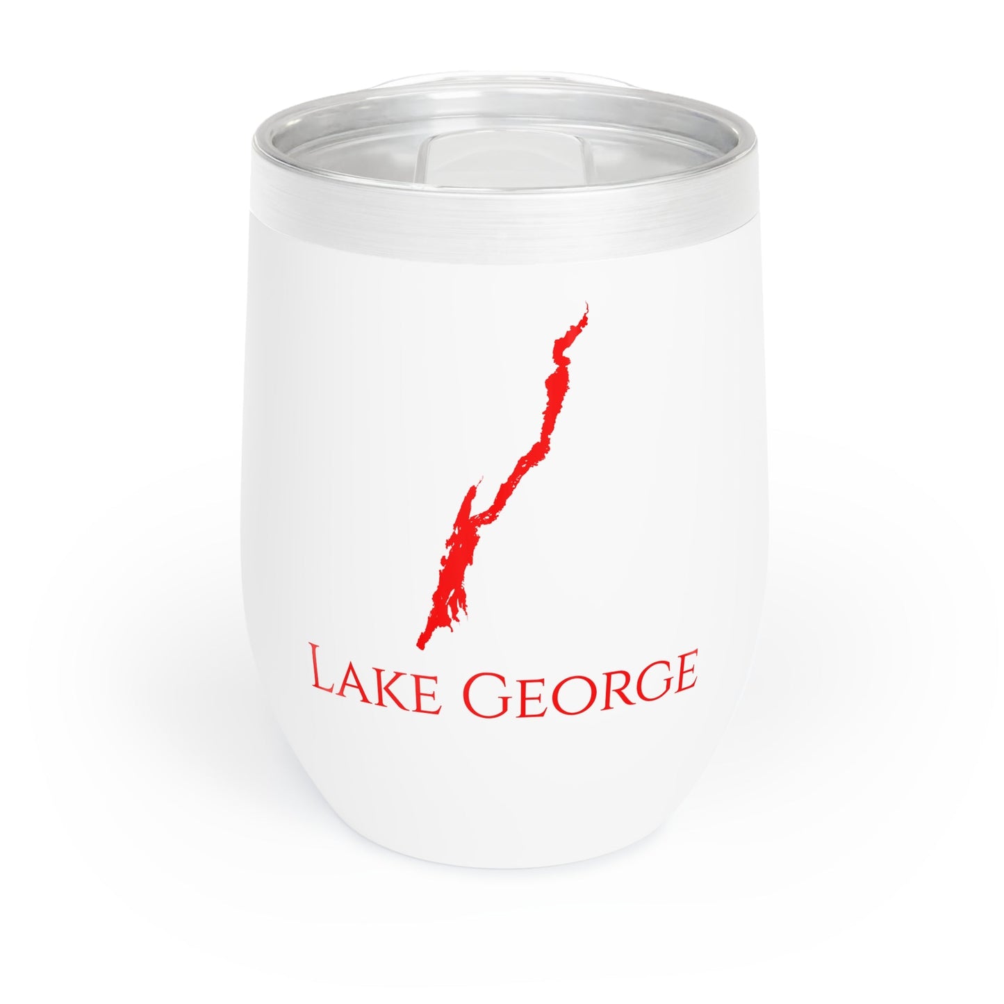 Lake George, NY Wine Tumbler-Black-Red