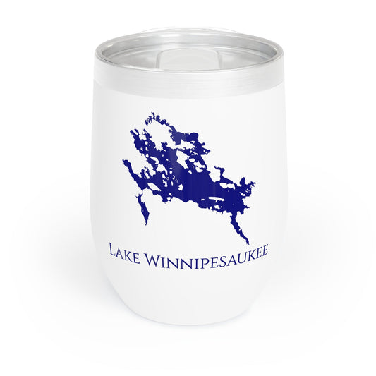 Lake Winnipesaukee, NH Wine Tumbler-Black-Navy