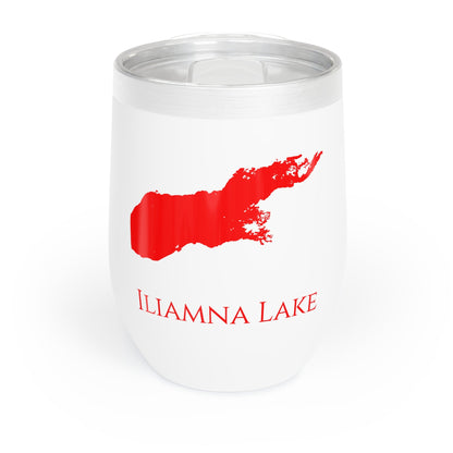 Iliamna Lake, AK Wine Tumbler-Black-Red