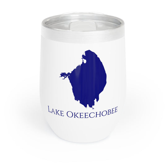 Lake Okeechobee, FL Wine Tumbler-Black-Navy