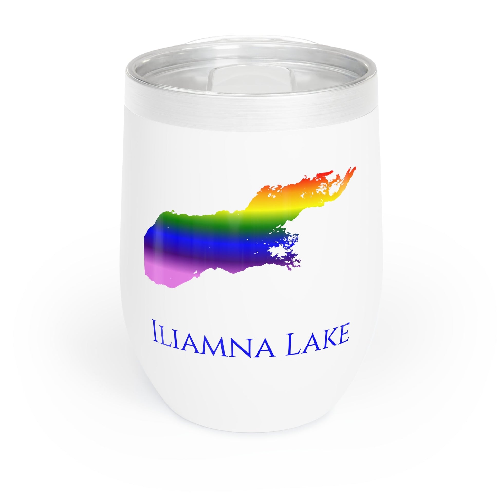 Iliamna Lake, AK Wine Tumbler-Black-Rainbow