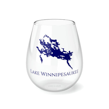 Lake Winnipesaukee, NH Stemless Wine Glass Red Wine View