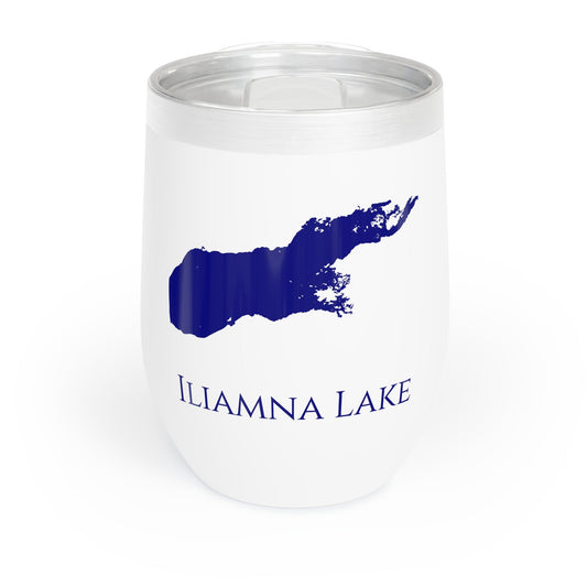 Iliamna Lake, AK Wine Tumbler-Black-Navy