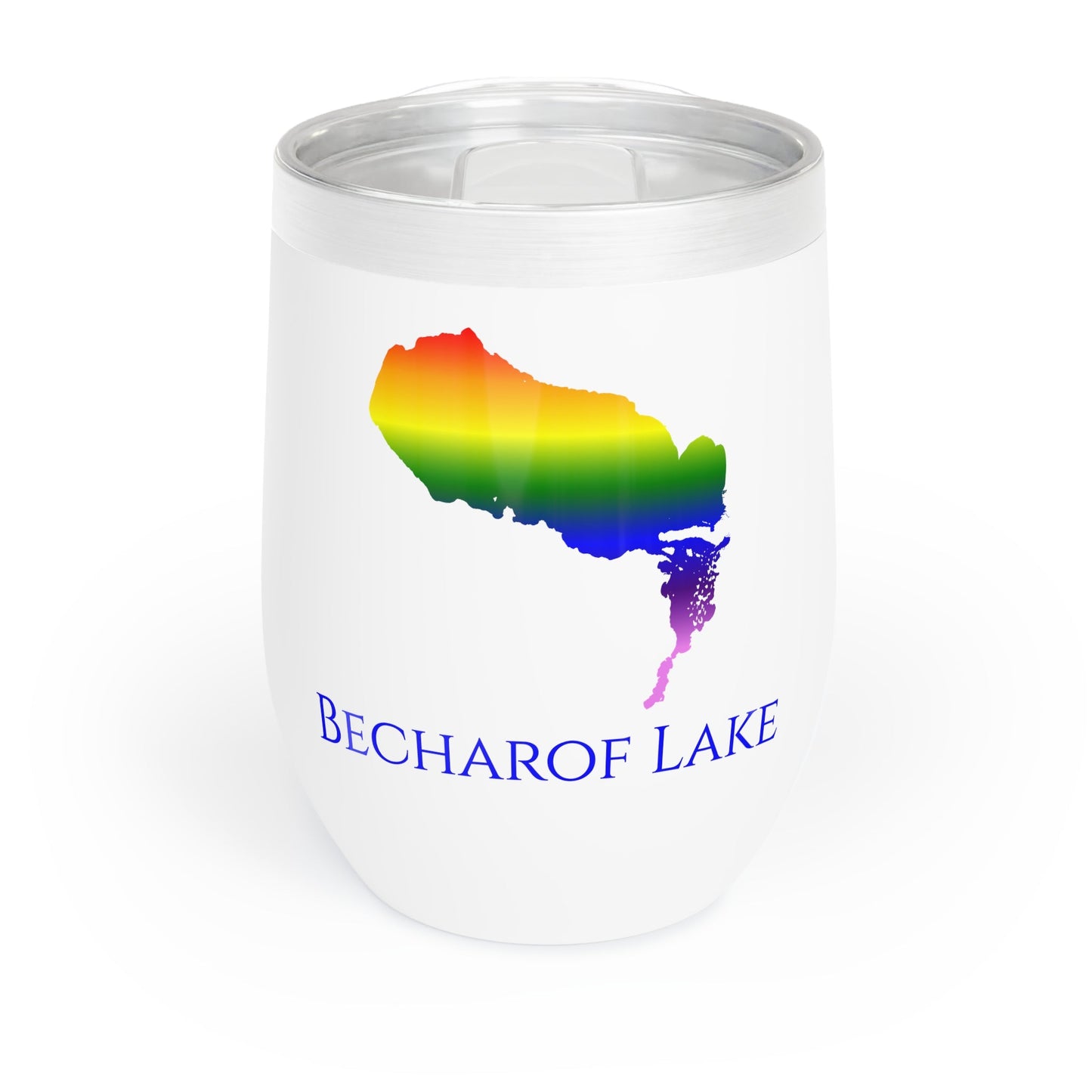 Becharof Lake, AK Wine Tumbler-Black-Rainbow