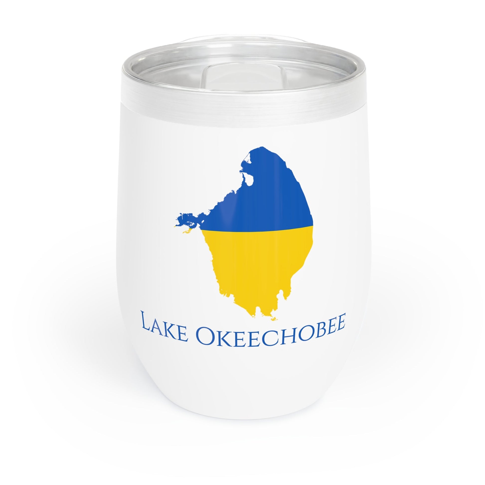 Lake Okeechobee, FL Wine Tumbler-Black-Ukraine Flag Colors