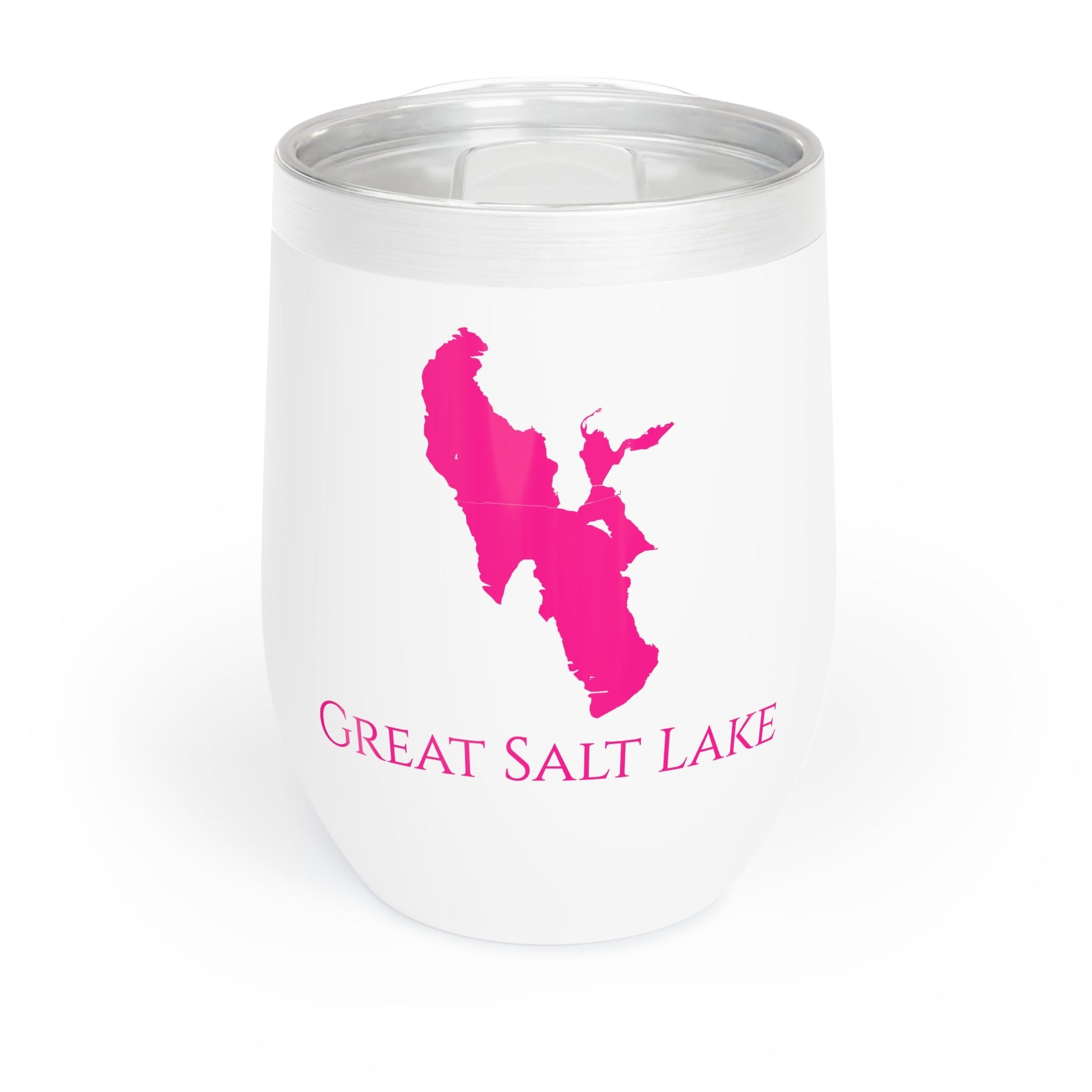 Great Salt Lake, NV Wine Tumbler-Dark Pink