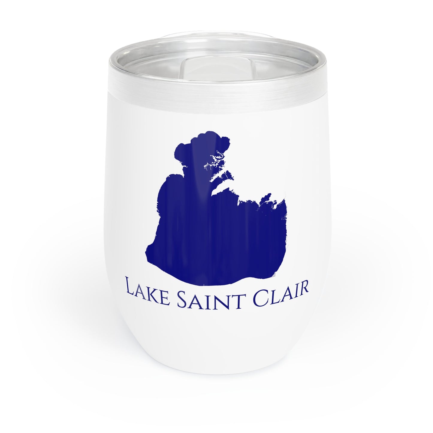 Lake Saint Clair, MI Wine Tumbler-Black-Navy