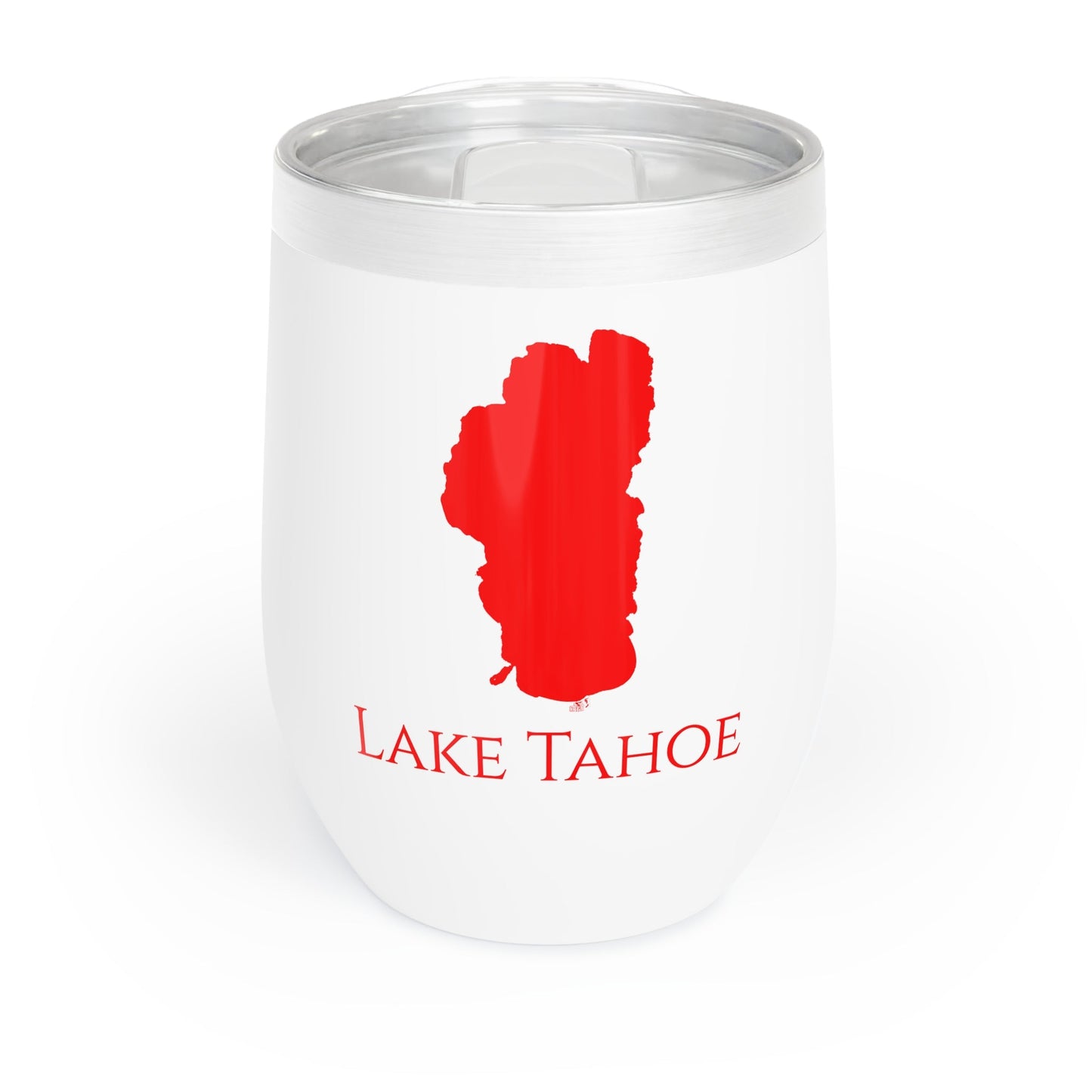 Lake Tahoe, CA Wine Tumbler-Black-Red