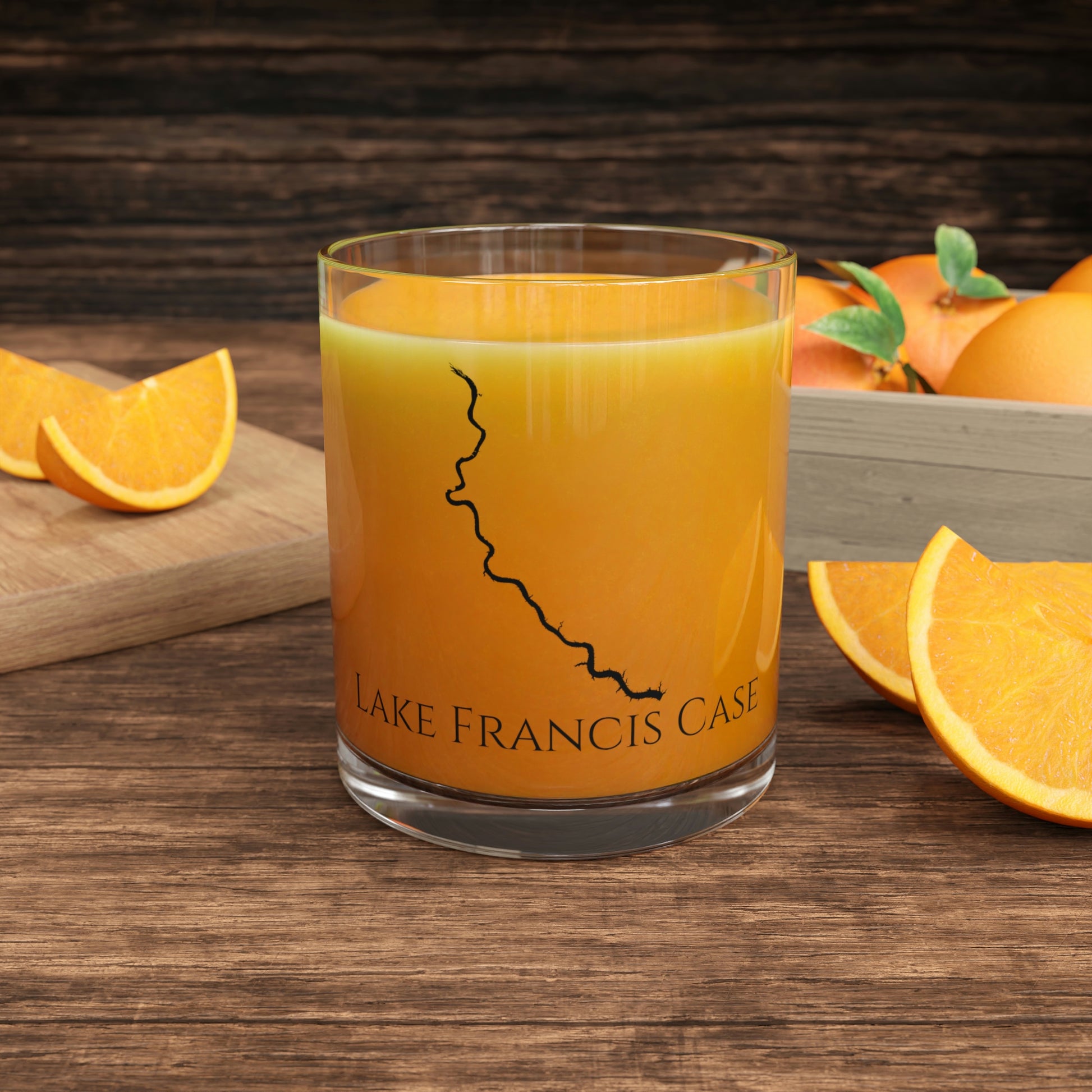 Lake Francis Case Bar Glass, South Dakota lake gift - 10oz Orange Juice View