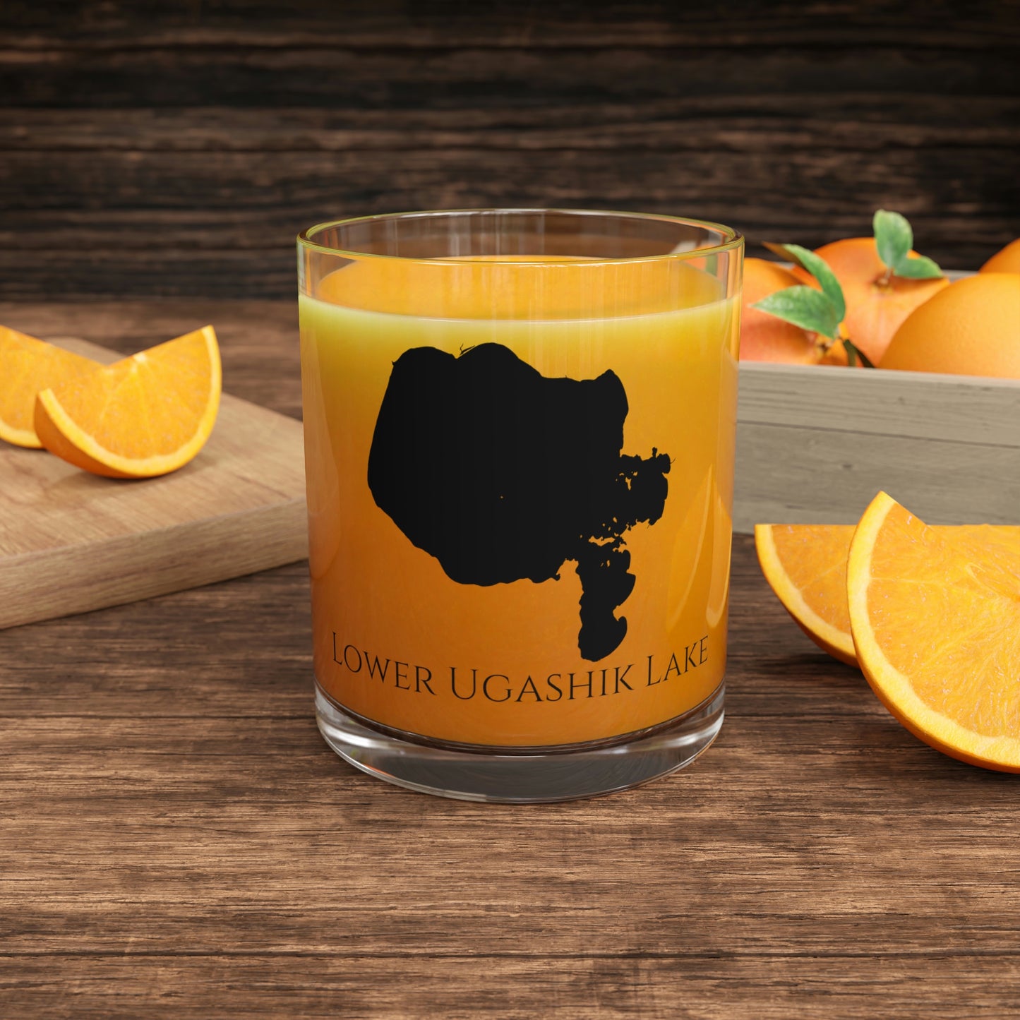 Lower Ugashik Lake Bar Glass, Alaska lake gift - 10oz Orange Juice View