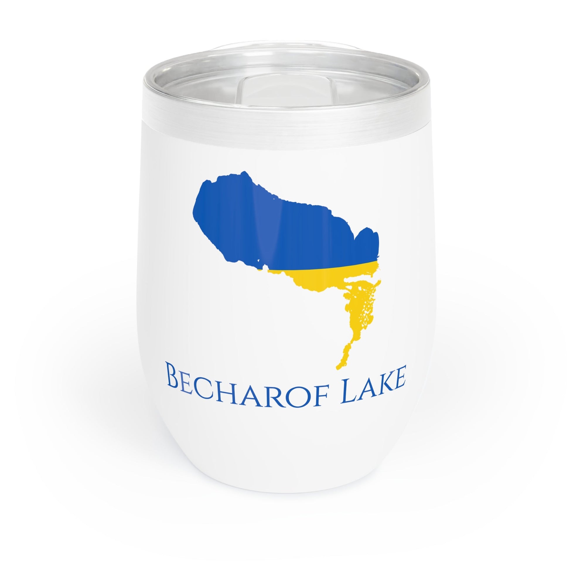 Becharof Lake, AK Wine Tumbler-Black-Ukraine Flag Colors