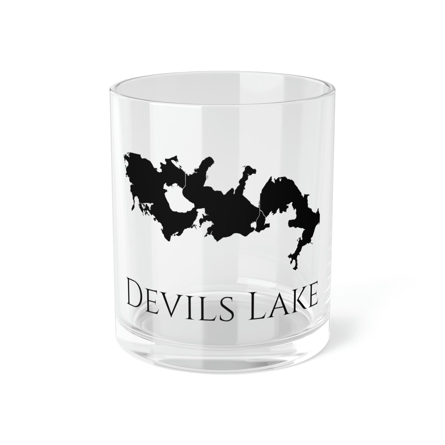 Devils Lake Bar Glass, North Dakota lake gift - 10oz Front View