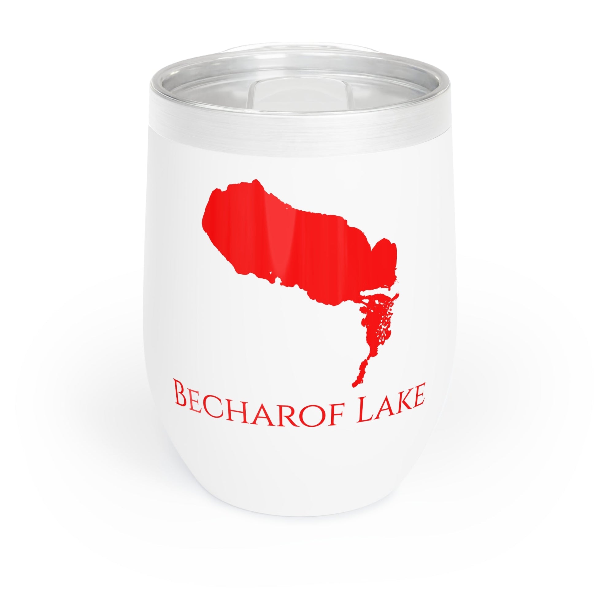 Becharof Lake, AK Wine Tumbler-Black-Red