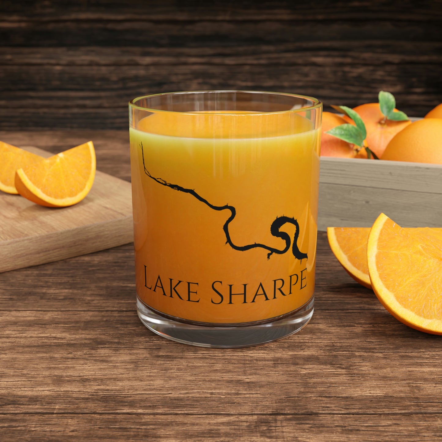 Lake Sharpe Bar Glass, South Dakota lake gift - 10oz Orange Juice View