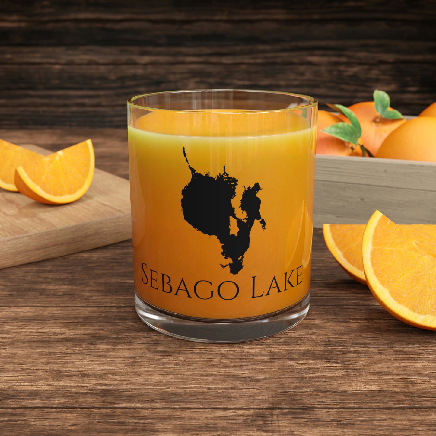 Sebago Lake Bar Glass, Maine lake gift - 10oz Orange Juice View