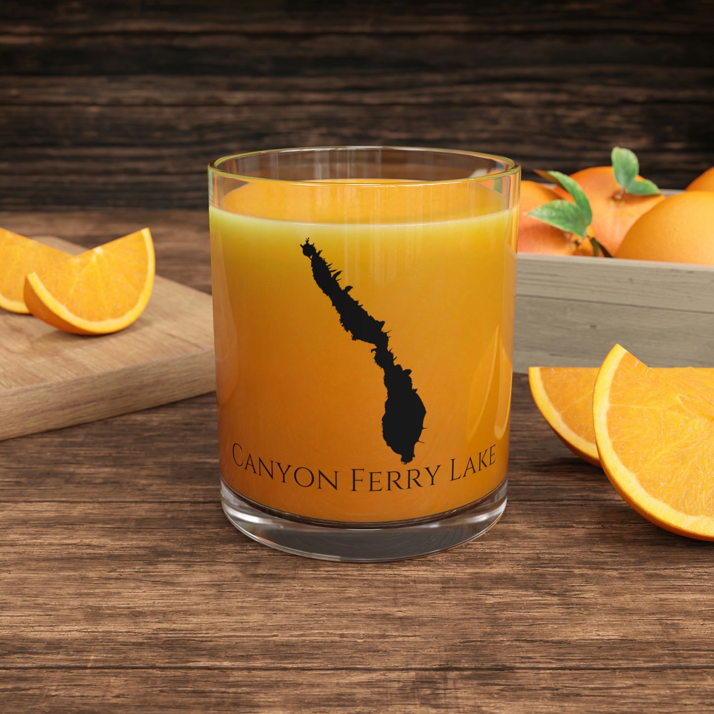 Canyon Ferry Lake Bar Glass, Montana lake gift - 10oz Orange Juice View