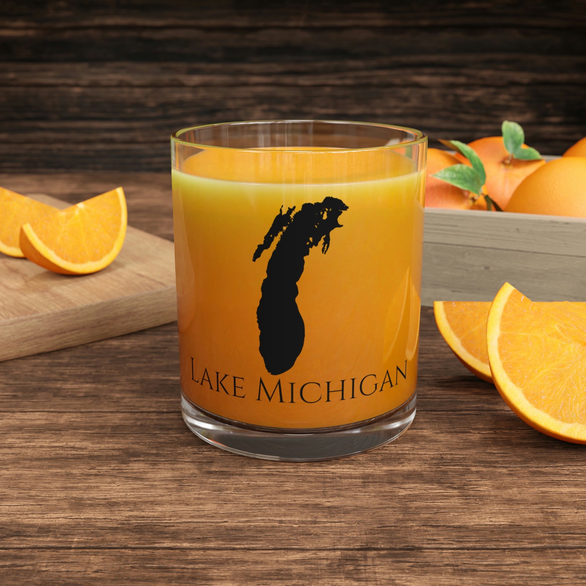 Lake Michigan Bar Glass, Illinois lake gift - 10oz Orange Juice View