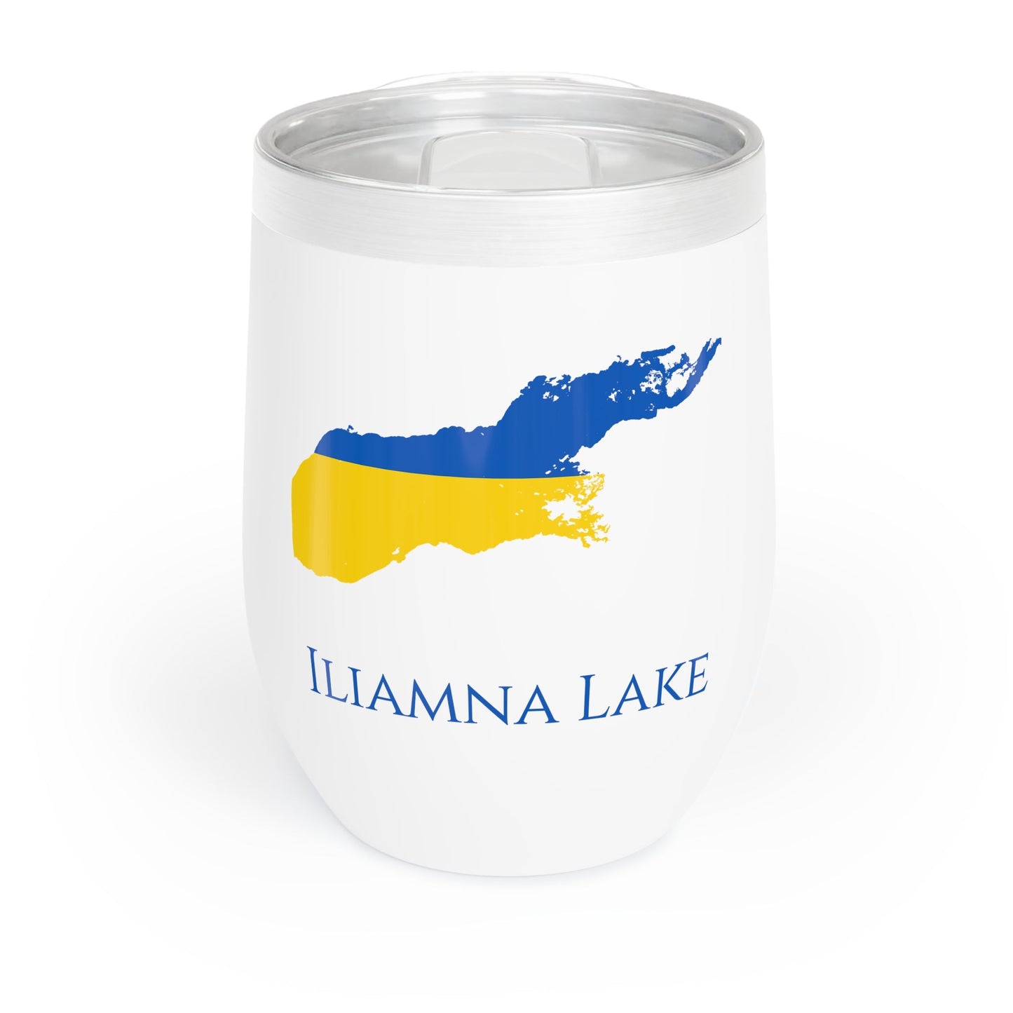 Iliamna Lake, AK Wine Tumbler-Black-Ukraine Flag Colors