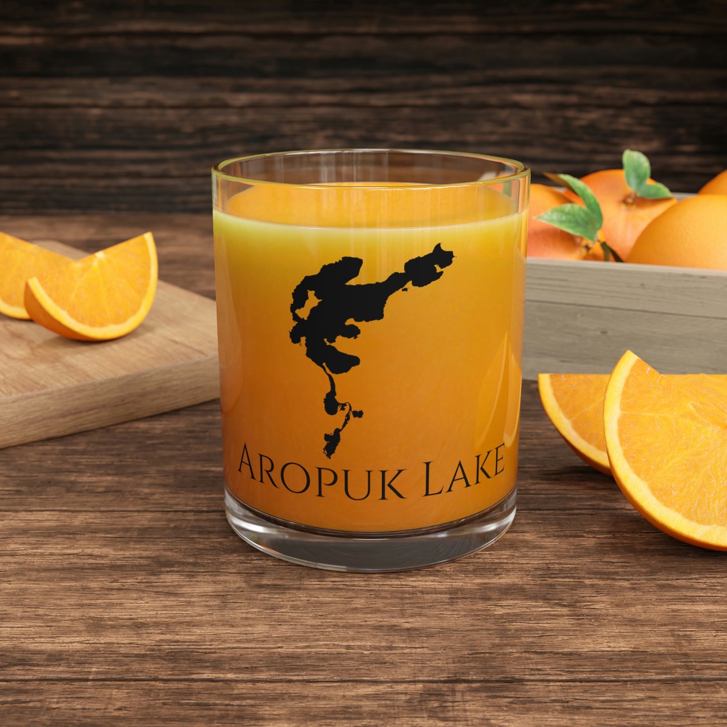 Aropuk Lake Bar Glass, Alaska lake gift - 10oz Orange Juice View