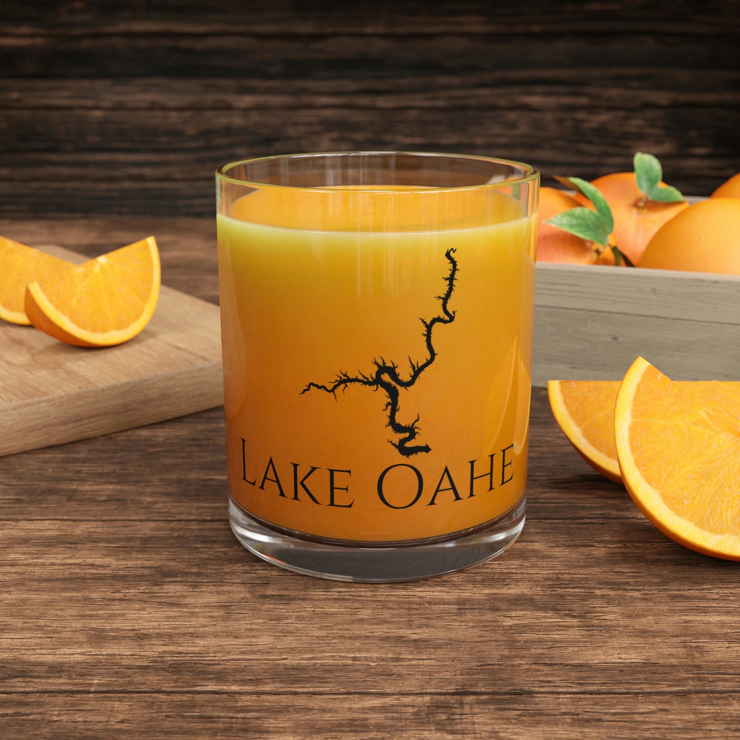 Lake Oahe Bar Glass, South Dakota lake gift - 10oz Orange Juice View