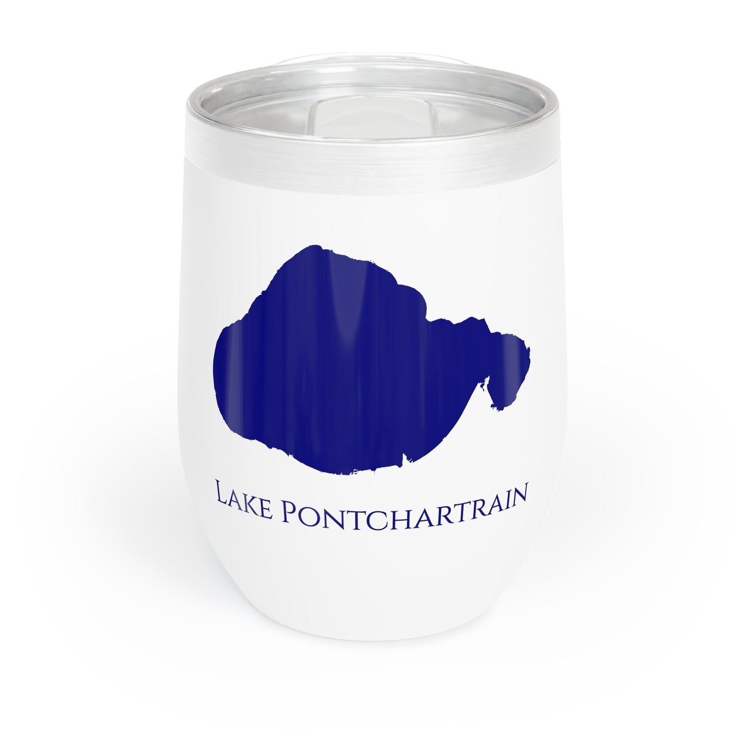 Lake Pontchartrain, MS Wine Tumbler-Black-Navy