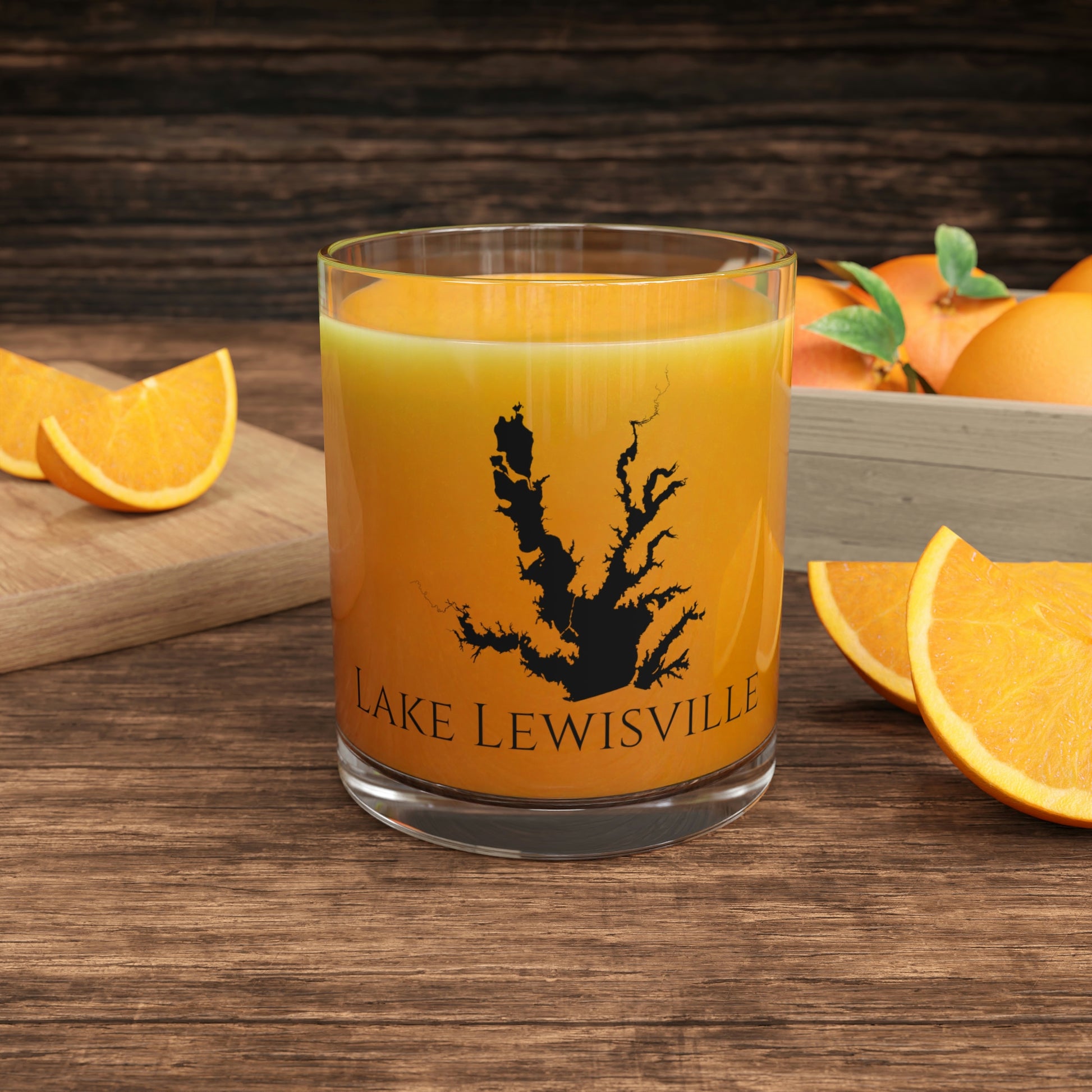 Lake Lewisville Bar Glass, Texas lake gift - 10oz Orange Juice View