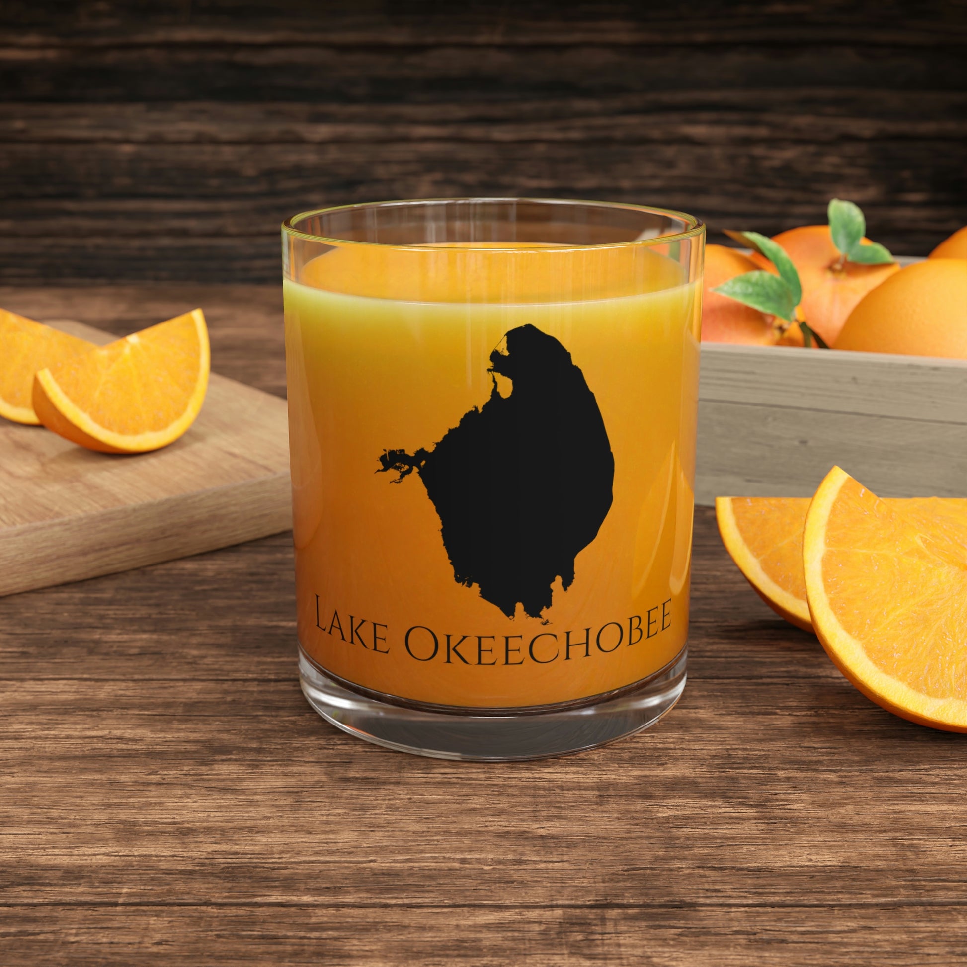 Lake Okeechobee Bar Glass, Florida lake gift - 10oz Orange Juice View