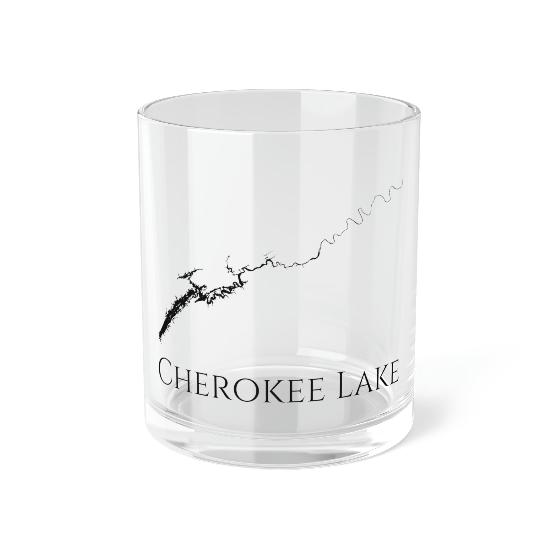 Cherokee Lake Bar Glass, Tennessee lake gift - 10oz Front View