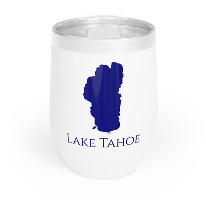 Lake Tahoe, CA Wine Tumbler-Black-Navy