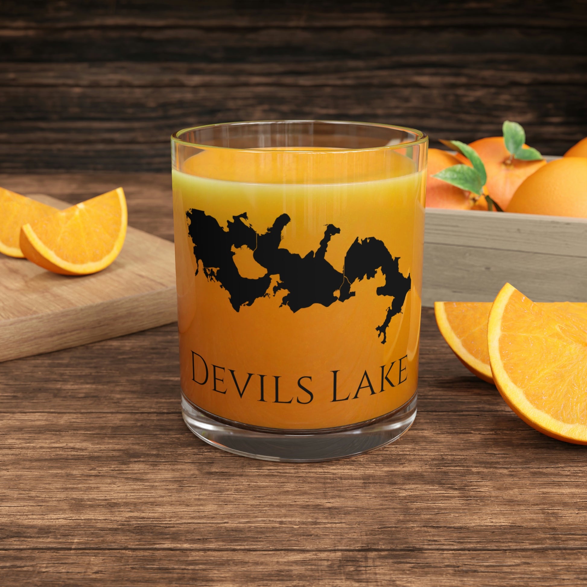 Devils Lake Bar Glass, North Dakota lake gift - 10oz Orange Juice View