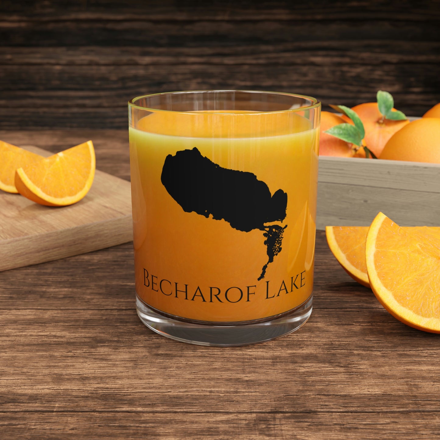 Becharof Lake Bar Glass, Alaska lake gift - 10oz Orange Juice View