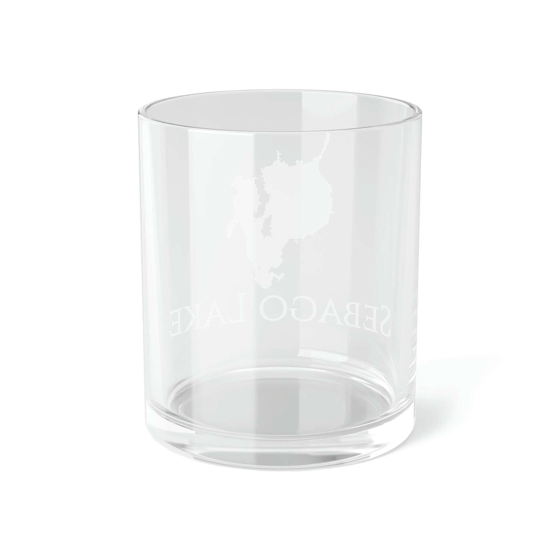 Sebago Lake Bar Glass, Maine lake gift - 10oz Back View