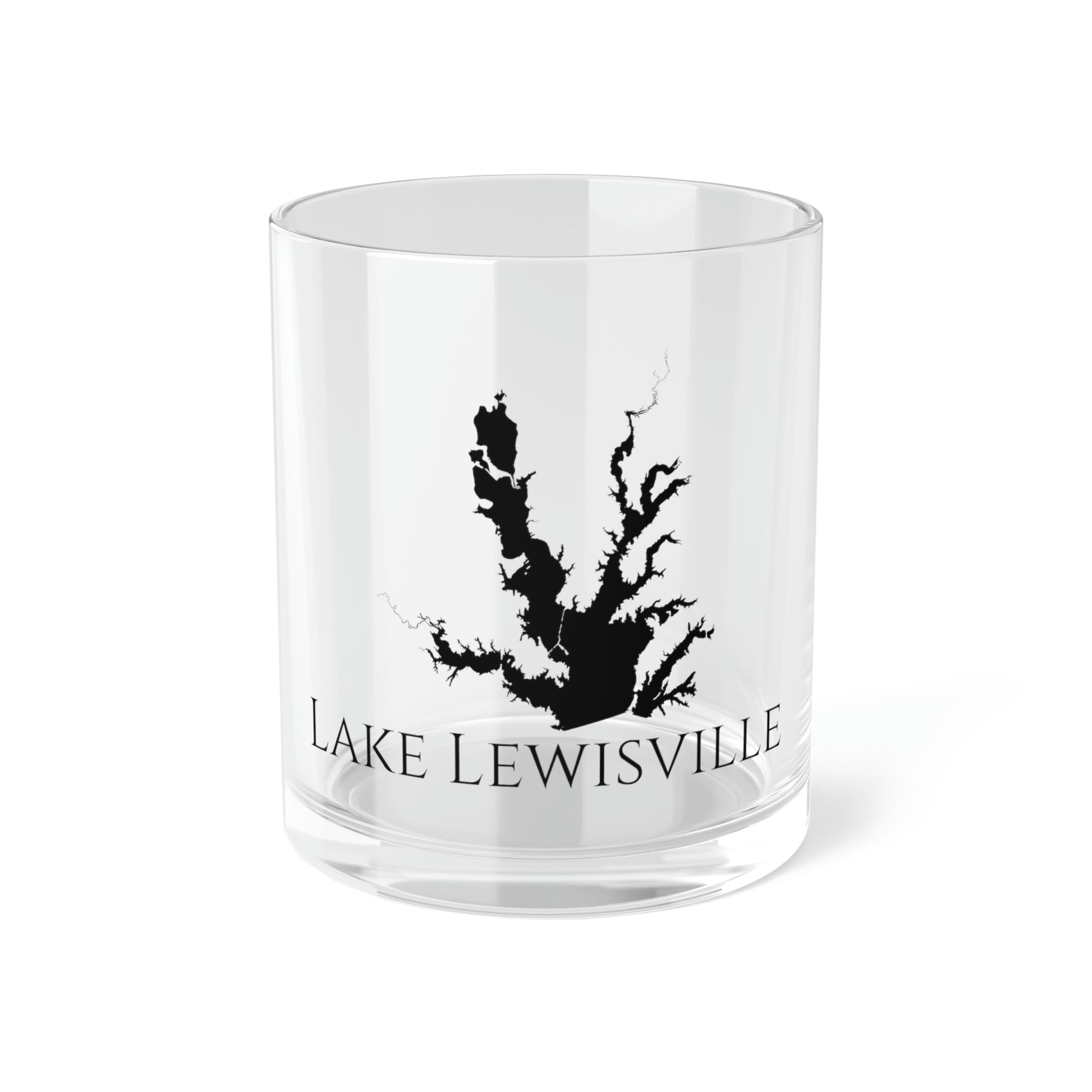 Lake Lewisville Bar Glass, Texas lake gift - 10oz Front View