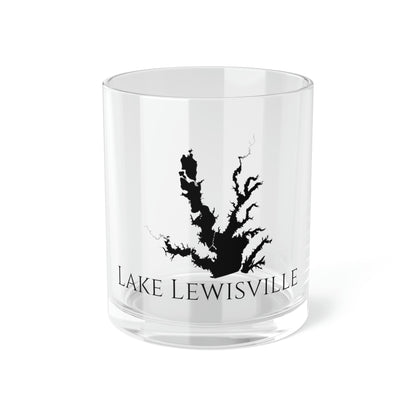 Lake Lewisville Bar Glass, Texas lake gift - 10oz Front View