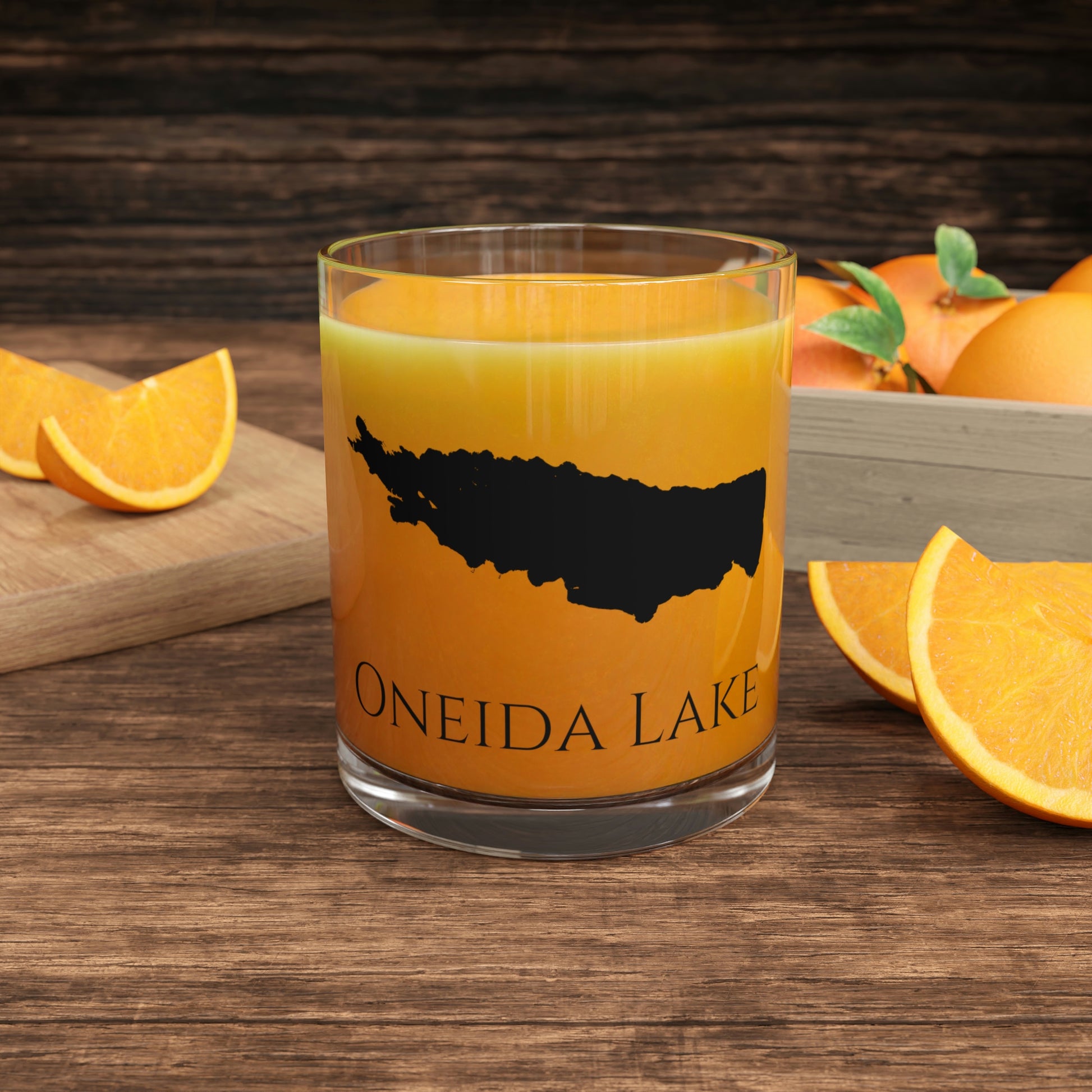 Oneida Lake Bar Glass, New York lake gift - 10oz Orange Juice View