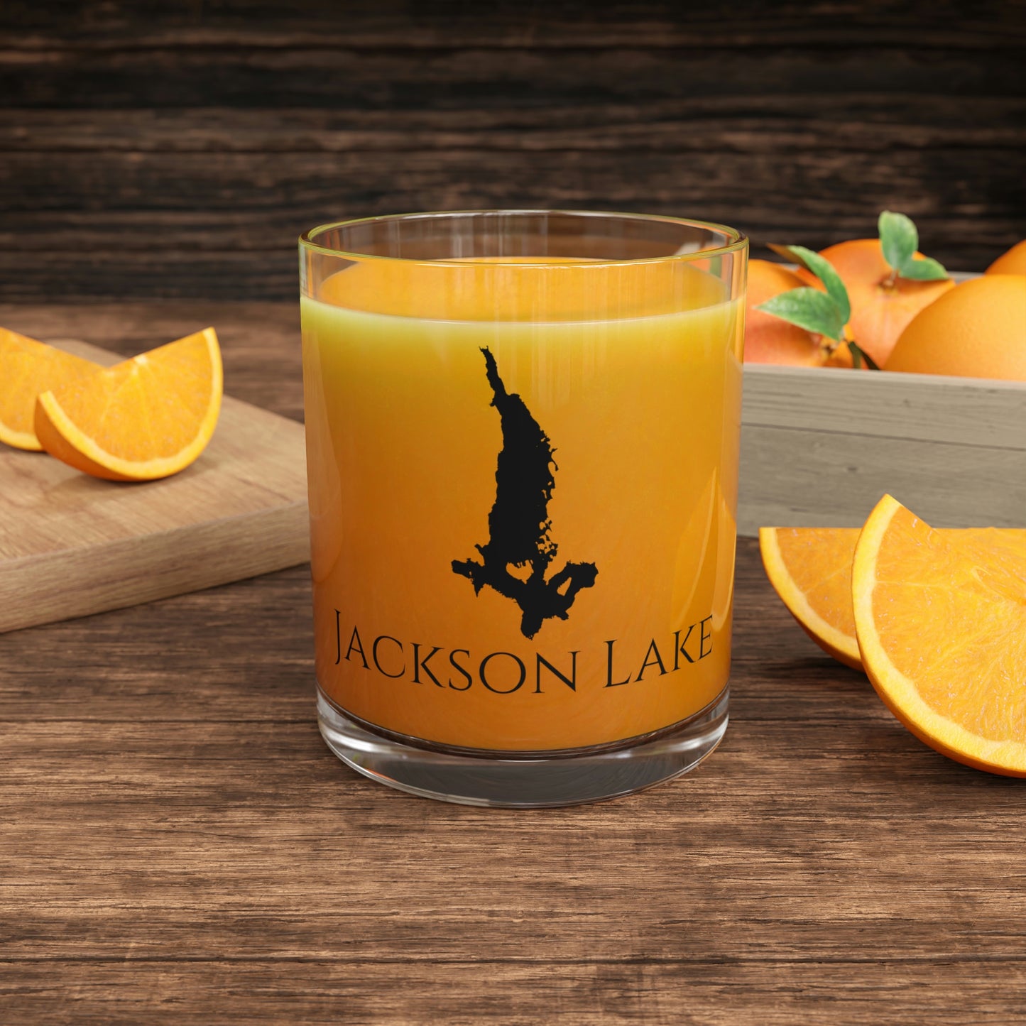 Jackson Lake Bar Glass, Wyoming lake gift - 10oz Orange Juice View