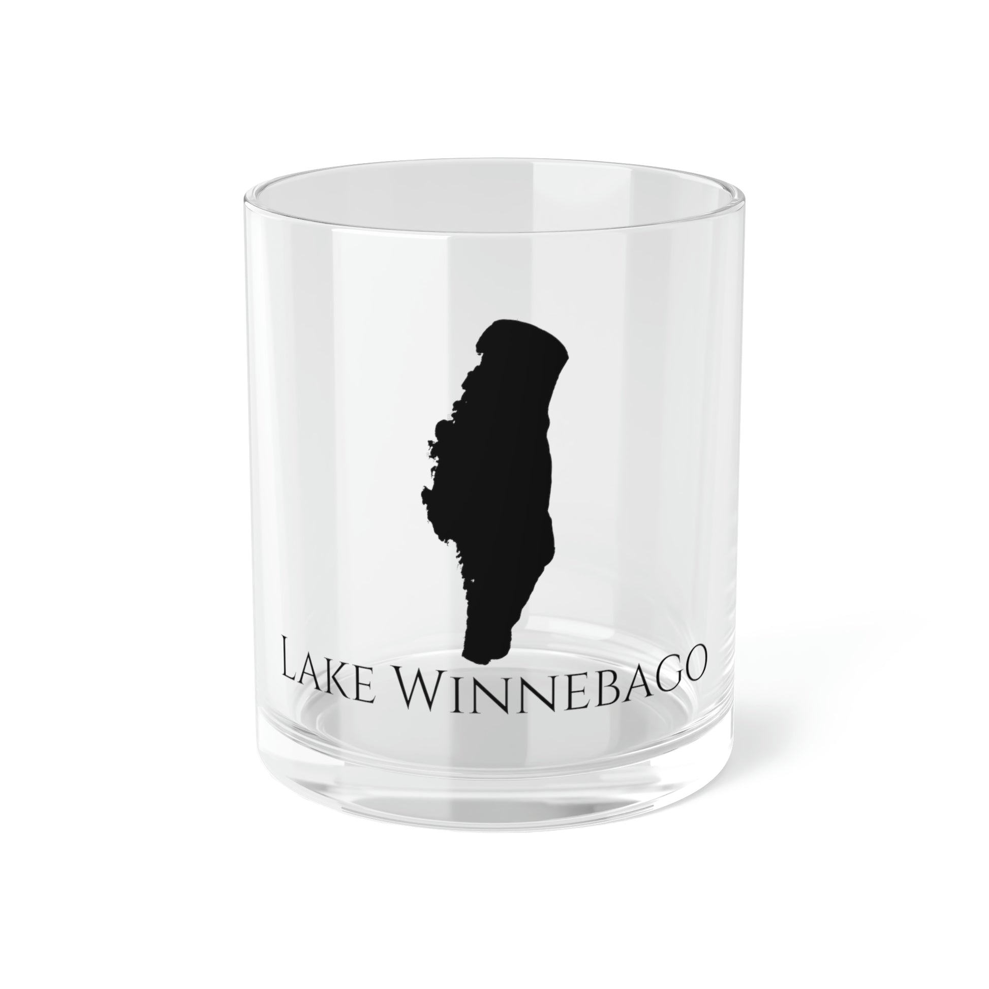 Lake Winnebago Bar Glass, Wisconsin lake gift - 10oz Front View